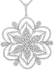 EXTRA LARGE 3.33CT DIAMOND 18KT WHITE GOLD 3D MULTI LEAF FLOWER FLOATING PENDANT