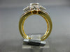 ESTATE EXTRA LARGE 1.20CT DIAMOND 14K WHITE & ROSE GOLD 3D FLOWER SUN BURST RING
