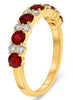1.35CT DIAMOND & AAA RUBY 14KT YELLOW GOLD ROUND SHARED PRONG ANNIVERSARY RING