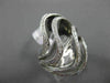 ESTATE MASSIVE 1.08CT DIAMOND 18KT WHITE GOLD 3D MULTI ROW COCKTAIL FUN RING