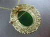 ANTIQUE LARGE AAA GREEN JADE 14K YELLOW GOLD CLASSIC FILIGREE PIN PENDANT #21962
