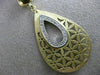 ESTATE 2.74CT DIAMOND & SMOKEY TOPAZ 14K TWO TONE GOLD FILIGREE FLOATING PENDANT