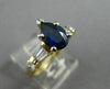 ESTATE 2.16CT DIAMOND & AAA SAPPHIRE 14KT GOLD PEAR SHAPE ENGAGEMENT RING #25405