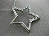 ESTATE LARGE .48CT DIAMOND 14KT WHITE GOLD 3D OPEN STAR FLOATING PENDANT #18776
