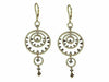 ESTATE 2.35CT WHITE & CHOCOLATE FANCY DIAMOND 14KT YELLOW GOLD HANGING EARRINGS