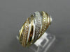 EFFY .50CT DIAMOND 14K WHITE & YELLOW & ROSE GOLD MULTI ROW WAVE DOME SHAPE RING