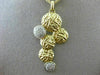 LARGE .44CT DIAMOND 14K YELLOW GOLD HAMMERED LOOK ELONGATED MULTI CHAIN NECKLACE
