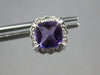 1.67CT DIAMOND & AAA AMETHYST 14KT WHITE GOLD CUSHION & ROUND HALO STUD EARRINGS