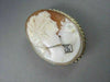 ANTIQUE LARGE .18CT DIAMOND FILIGREE LADY CAMEO 14K 2TONE BROOCH & PENDANT #1807