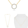 1.0CT DIAMOND 14K YELLOW GOLD 3D CLASSIC CIRCLE OF LIFE ADJUSTABLE LOVE NECKLACE