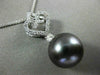 ESTATE .50CT DIAMOND & AAA TAHITIAN PEARL 18KT WHITE GOLD FLOATING HEART PENDANT