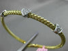 ESTATE .25CT DIAMOND 14K WHITE & YELLOW GOLD HEART FLEXIBLE LOVE BANGLE BRACELET