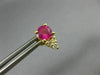 ANTIQUE 1.20CT DIAMOND & AAA RUBY 14KT YELLOW GOLD CLUSTER STUD EARRINGS #18909