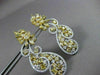 ESTATE LARGE 11.39CT WHITE & FANCY DIAMONDS 18KT WHITE & YELLOW GOLD 3D EARRINGS