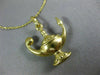ANTIQUE 18KT YELLOW GOLD 3D CLASSIC GENIE LAMP FILIGREE FLOATING PENDANT #21865