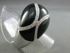 ESTATE LARGE .40CT DIAMOND & AAA ONYX 18KT WHITE GOLD COCKTAIL RING 17mm