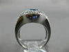 ESTATE LARGE 5.52CT DIAMOND & AAA BLUE TOPAZ 18KT WHITE GOLD 3D V SHAPE RING