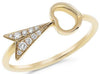 ESTATE .08CT DIAMOND 14KT YELLOW GOLD 3D ARROW TO YOUR HEART LOVE RING