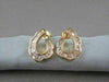 ESTATE WIDE 1.05CT DIAMOND 14KT YELLOW GOLD FLAT HOOP EARRINGS 18mm X 12mm