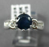 ESTATE 1.54CT DIAMOND & AAA SAPPHIRE 18KT WHITE GOLD 3D ENGAGEMENT RING #26393