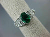ESTATE 1.21CT DIAMOND & AAA OVAL EMERALD 14KT WHITE GOLD 3D LOVE ENGAGEMENT RING