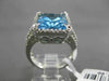 ESTATE 8.36CTW DIAMOND & AAA BLUE TOPAZ 14KT WHITE GOLD HALO FILIGREE FUN RING