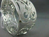 ANTIQUE LARGE FLEUR DE LIS 8.04CT DIAMOND 18KT W GOLD BANGLE BRACELET#G00124