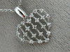 ESTATE .18CT DIAMOND 14KT WHITE GOLD 3D OPEN HEART CLUSTER FLOATING LOVE PENDANT