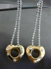 ESTATE LARGE 1.30CT DIAMOND 14KT TWO TONE GOLD 3D FLOWER HEART HANGING EARRINGS