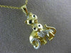 ESTATE .20CT DIAMOND & AAA SAPPHIRE 14KT YELLOW GOLD MOTHER & BABY KITTY PENDANT
