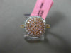 ESTATE WIDE .60CT DIAMOND 18KT WHITE & ROSE GOLD 3D HEXAGON CLUSTER CLASSIC RING