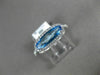 ESTATE 1.56CT DIAMOND & AAA OVAL BLUE TOPAZ 14KT WHITE GOLD HALO FILIGREE RING