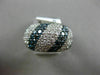 ESTATE LARGE 3.49CT WHITE BLUE DIAMOND 18K WHITE GOLD MULTI ROW ANNIVERSARY RING