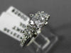ESTATE EGL 1.47CT DIAMOND 14KT WHITE GOLD 3 STONE ETOILE ENGAGEMENT RING #22135