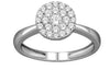 ESTATE .75CT DIAMOND 14KT WHITE GOLD CLASSIC PAVE CIRCULAR FLOWER CLUSTER RING