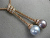 LARGE .30CT DIAMOND & WHITE PINK SOUTH SEA PEARL 18KT ROSE GOLD LARIAT NECKLACE