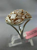 ESTATE LARGE 5.29CT WHITE & PINK DIAMOND 18KT 2 TONE GOLD 3D FLOWER CLUSTER RING