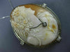 ANTIQUE EXTRA LARGE .25CT OLD MINE DIAMOND 14K WHITE GOLD CAMEO PENDANT PIN 1918