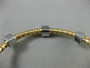 ESTATE .30CT DIAMOND 14KT TWO TONE GOLD 3D SQUARE FLEXIBLE ROPE BANGLE BRACELET