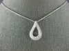 ESTATE .60CT DIAMOND 18KT WHITE GOLD 3D DOUBLE HALO TEAR DROP FLOATING PENDANT
