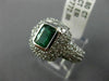 LARGE 2.80CT DIAMOND & AAA EMERALD 14KT WHITE GOLD 3D HALO PAVR ENGAGEMENT RING