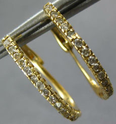 ESTATE .6CT DIAMOND 14K YELLOW GOLD CLASSIC 2MM OVAL LEVERBACK HANGING EARRINGS