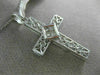 ESTATE LARGE .45CT DIAMOND 18KT WHITE GOLD CLASSIC FILIGREE CROSS PENDANT #6916