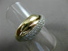 ESTATE LARGE 1.32CT DIAMOND 14KT WHITE YELLOW & ROSE GOLD 3D TRINITY LOVE RING