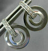 ESTATE .18CT  DIAMOND 14KT WHITE GOLD 3D ETOILE CIRCULAR HANGING EARRINGS #21309