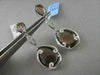 ESTATE PEAR 15.4CT AAA SMOKY TOPAZ & DIAMOND 18KT W GOLD DROP EARRINGS AMAZING!