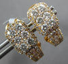 1.42CT DIAMOND 18K ROSE GOLD ROUND CLUSTER RECTANGULAR UMBRELLA HANGING EARRINGS