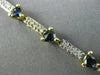 ESTATE 5.04CT DIAMOND & AAA TRILLION SAPPHIRE 14KT TWO TONE GOLD TENNIS BRACELET