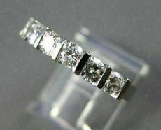 ESTATE .70CT DIAMOND 14KT WHITE GOLD 7 STONE CHANNEL SET ANNIVERSARY RING #14259