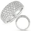 LARGE 2.07CT DIAMOND 14KT WHITE GOLD 3D MULTI ROW SEMI ETERNITY ANNIVERSARY RING
